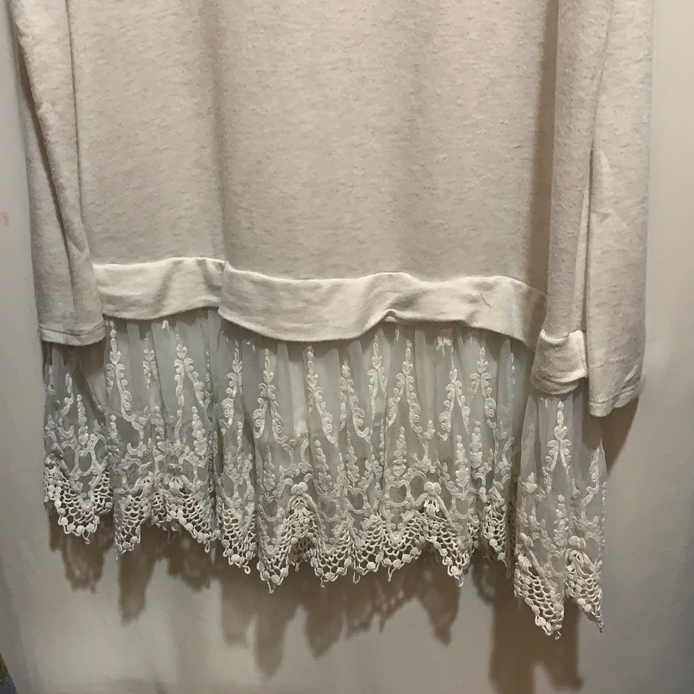 143 STORY KNIT TUNIC/DRESS CREME/LACE